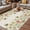 Green Beige, variant on Green Floral Outdoor Rug for Patio/Deck/Porch, Non-Slip Large Area Rug 4 x 6 Ft, Spring Flowers Botanical Gray and White Plaid Indoor Outdoor Rugs Washable Area Rugs, Camping Rug Carpet Runner