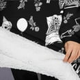 thumbnail image 3 of Oversized Wearable Blanket Hoodie,Halloween Skeleton Fun Pattern Sherpa Blanket Hoodie with Super Pockets,Super Warm Fuzzy Pullover for Women & Men, 3 of 6