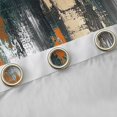 thumbnail image 4 of Manfei Bold Abstract Art Kitchen Curtains, Orange Black Gold Ombre Black Out Curtains Pack of 2 (42x63 Each), 4 of 6