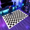 thumbnail image 3 of Vintage Checkerboard Rug 3x4ft Small Area Rugs Minimalist Black White Rugs Non Slip Non Shedding Print Washable Floor Carpet for Living Room Bedroom Room Office Study Foyer Hallway, 3 of 7