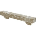 thumbnail image 3 of Ekena Millwork 4"H x 4"D x 72"W Pecky Cypress Faux Wood Fireplace Mantel Kit w/ Ashford Corbels, White Washed, 3 of 10