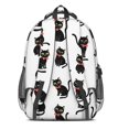 thumbnail image 3 of Black Cat and Bowtie White Pattern Backpack for School, Cute School Bag with Adjustable Shoulder Straps and Padded Back, 16.9"x12.6"x5.9", 3 of 5