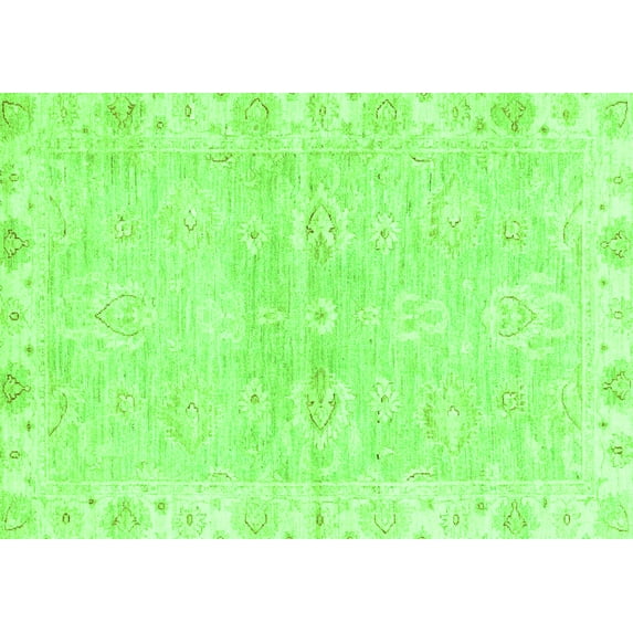 Ahgly Company Indoor Rectangle Abstract Green Modern Area Rugs, 2' x 4'