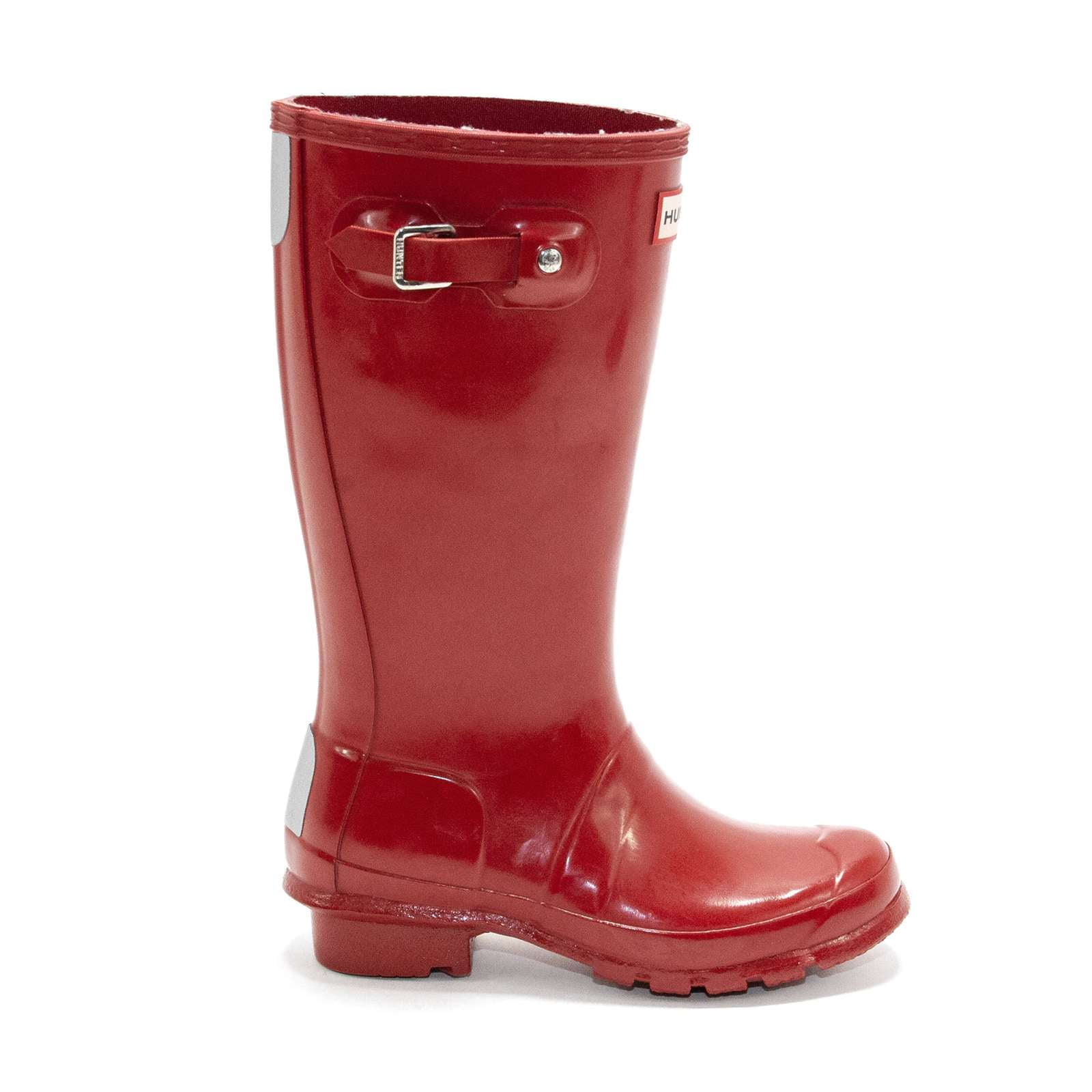 Hunter Girls Original Gloss Rain Boot, Military Red,1 M US
