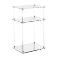 thumbnail image 3 of Mesa auxiliar compacta de 3 niveles de acrílico, mueble versátil, mesita de noche pequeña Rectángulo, 3 of 9