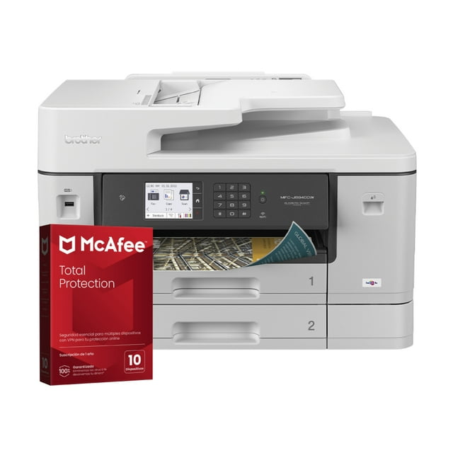 MULTIFUNCIONAL BROTHER MFCJ6940DW WIFI DOBLE CARTA A COLOR + LICENCIA DIGITAL MCAFEE