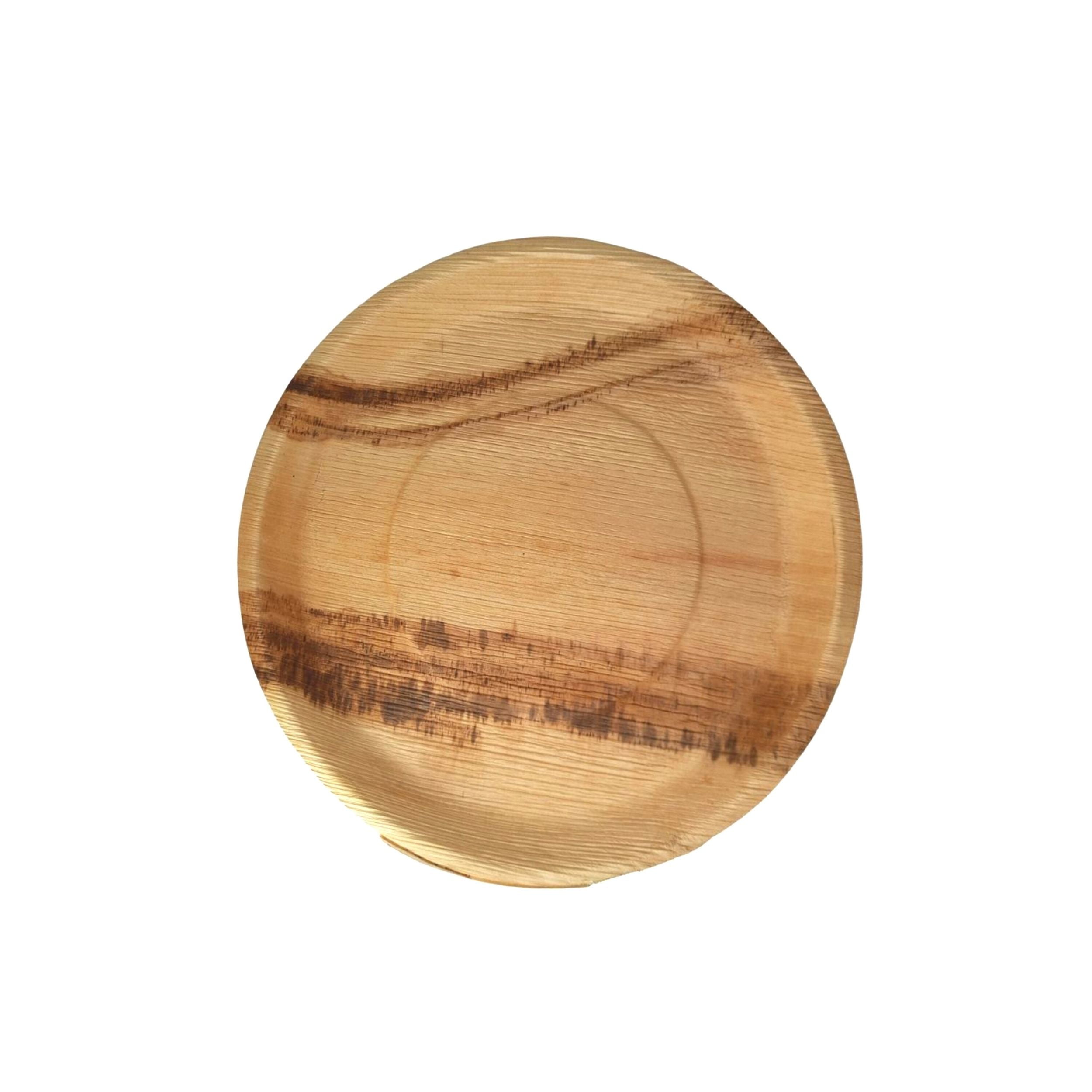 Dtocs Palm Leaf Platter Serving Tray 13 Inch Round (Pack 25) | Bamboo Like Compostable Eco-friendly Sturdy Disposable Charcuterie Platter Tray