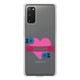 thumbnail image 1 of DistinctInk Clear Shockproof Hybrid Case for Galaxy S20 PLUS / 5G (6.7" Screen) - TPU Bumper Acrylic Back Tempered Glass Screen Protector - Love Mum - Flower Heart Banner, 1 of 2