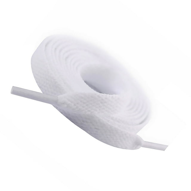 Lacets Plats en Polyester Cordon de Remplacement Lacet pour Chaussures de Course/chaussures/patinettes Blanc 0.5m