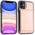 thumbnail image 2 of Case for iPhone 11 with Card Holders, Dual Layer Lightweight Slim Leather iPhone 11 Wallet Case Flip Folio Magnetic Lock Protective Case for Apple iPhone 11 6.1 Inch (2019), Rose Gold, 2 of 13