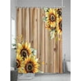 thumbnail image 5 of Pastoral Sunflower Shower Curtain, Plant Country Vintage Board Background Waterproof Shower Curtain Set with 12 Hooks Lightweight Washable Fabric Shower Curtains for Bathroom 48x72 Inches, 5 of 6