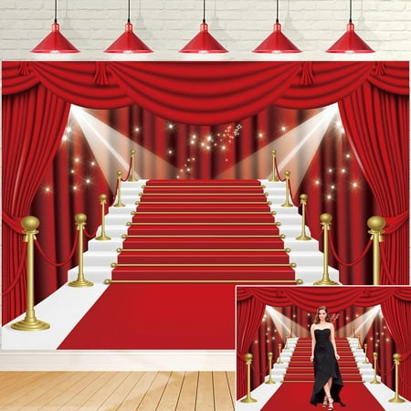 Image of 7x5FT Red Carpet Backdrop Valentine Photography Backdrop Film Stars Red Carpet Party Decoration Background for Photography Adults Portrait Photography Backdrop