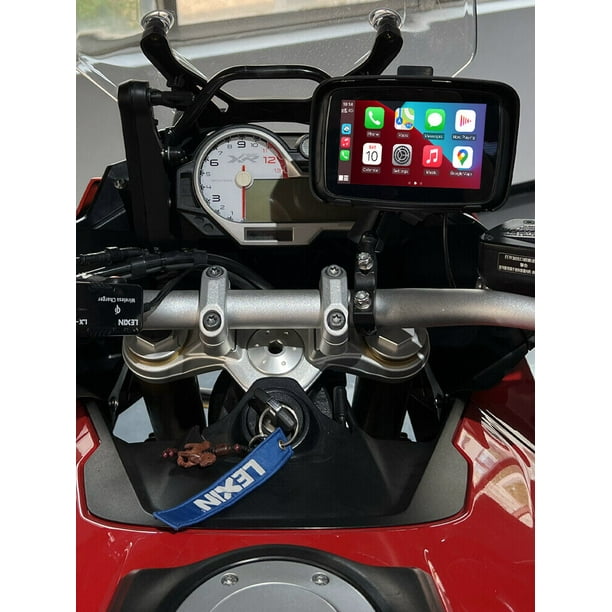 Écran tactile sans fil CarPlay sans fil Android pour moto, appareil à écran  tactile étanche 5 pouces, navigation GPS pour moto, récepteur stéréo,  moniteur Bluetooth 