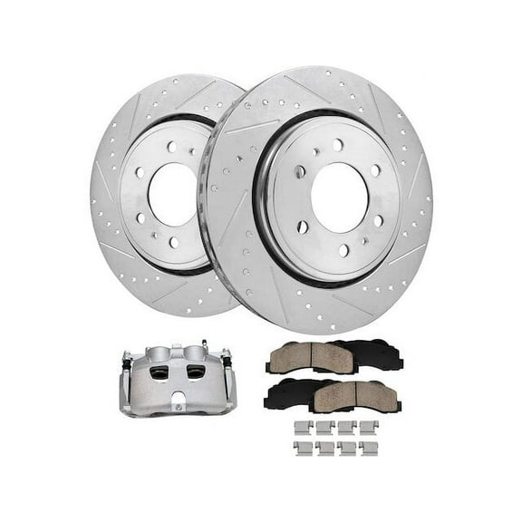 Front Brake Pad Rotor and Caliper Set - Compatible with 2010 - 2011 Ford F-150