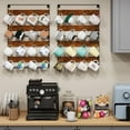 thumbnail image 5 of Coffee Mug Rack Shelf Storage - Coffee Cup Holder Wall Mount Up to Hold 32 Mugs (4Pack), Rustic Wood Coffee Mug Holder Organizer Wall Mount Display Shelf for Kitchen, Home, Coffee Bar, Office, 5 of 13