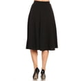 thumbnail image 3 of Women's Casual High Waist A-Line Midi Skirt with Elastic Waistband, 3 of 5
