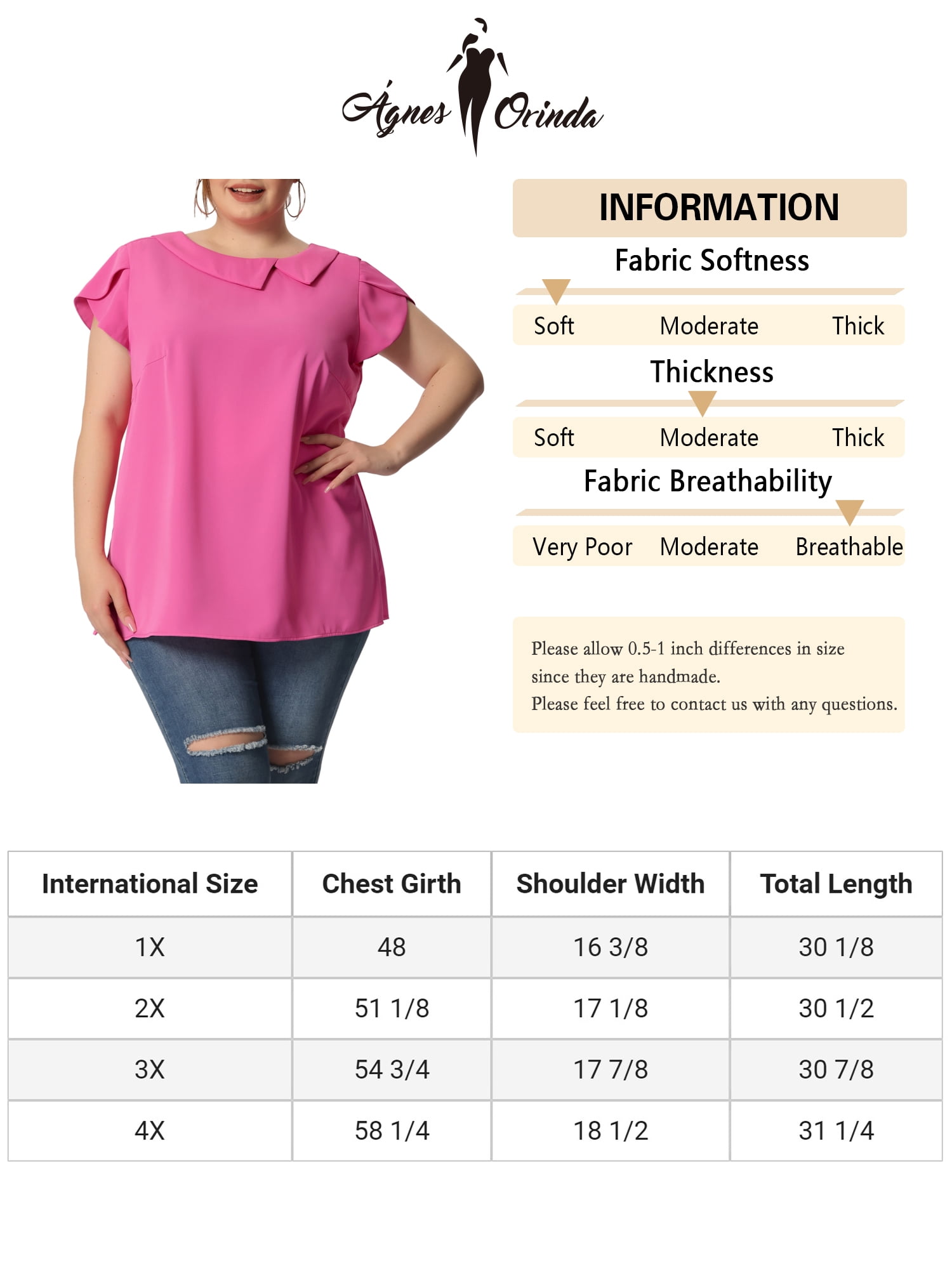 Unique Bargains Women's Plus Size Boat Neck Flutter Sleeve Chiffon Solid Top