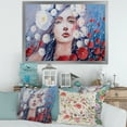thumbnail image 3 of Designart 'Portrait Of A Young Lady With Red & White Flowers' Traditional Framed Art Print, 3 of 4