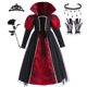 thumbnail image 1 of Disfraz de Halloween para niñas, gótico, demonio, reina malvada, vampiro, fiesta de carnaval, ropa de cosplay, vestido largo con tutú de bruja de lujo, 1 of 5
