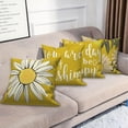 thumbnail image 6 of Spring Summer Daisy Throw Pillow Covers 20x20 Set of 4,Yellow Sunflower Pillow Cases for Bedroom Sofa Couch, 6 of 6