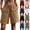 Khaki, variant on Womens Drawstring Elastic Waist Shorts - Travel Vacation Casual Loose Straight Leg Bermuda Shorts with Front Pockets, Wine, s