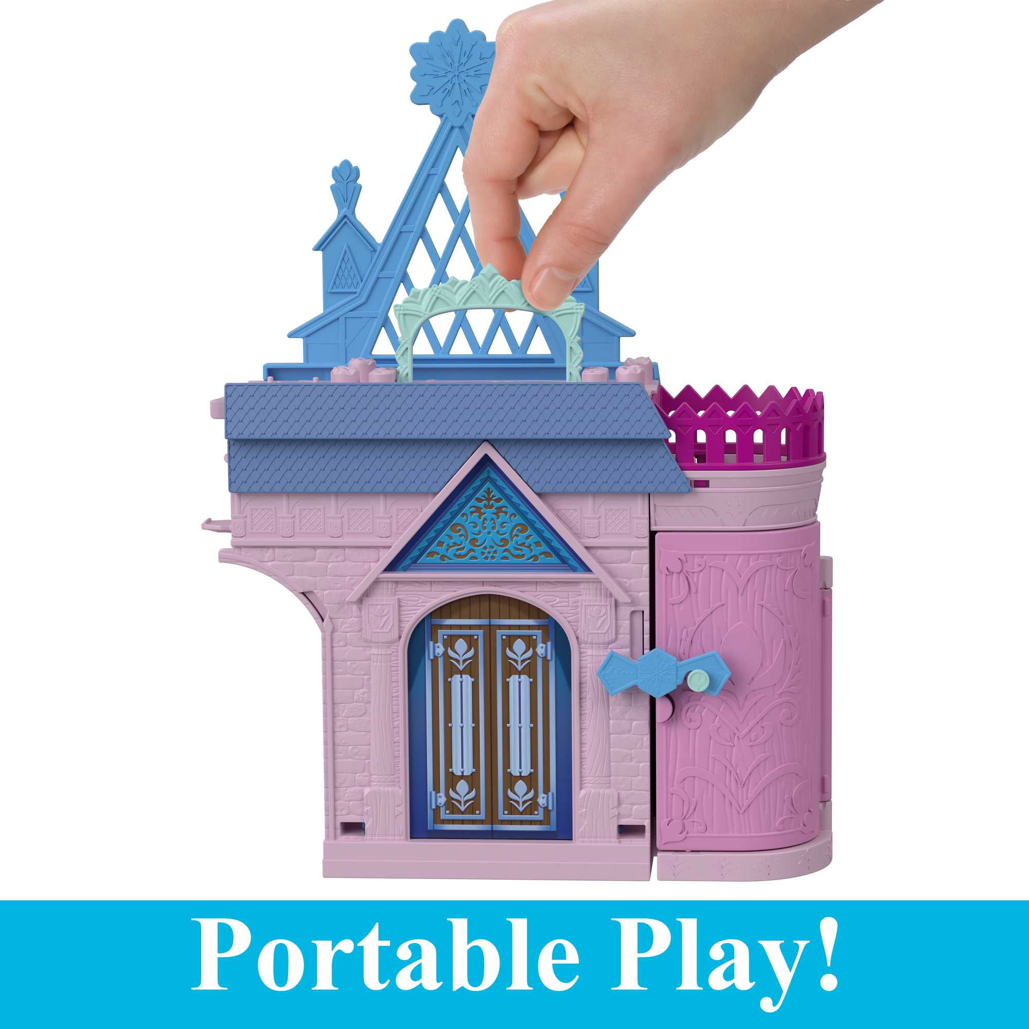 Disney Frozen Storytime Stackers Playset, Anna’s Arendelle Castle Dollhouse with Small Doll