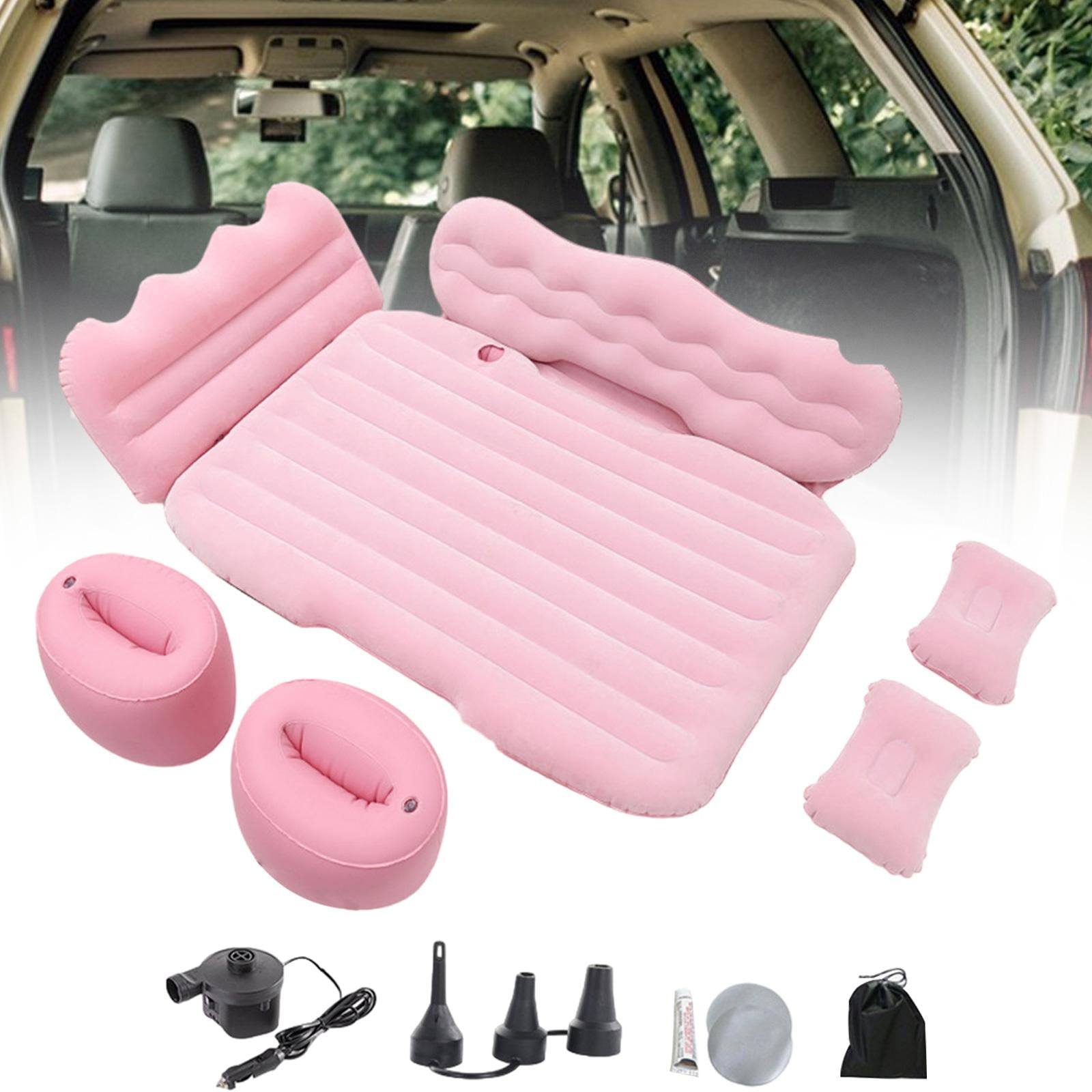 Colaxi Car Inflatable Mattress Backseat Sleeping Pad, Portable Camping Air Mattress Bed, Car Air Bed for Auto MPV Camping Picnic Pink