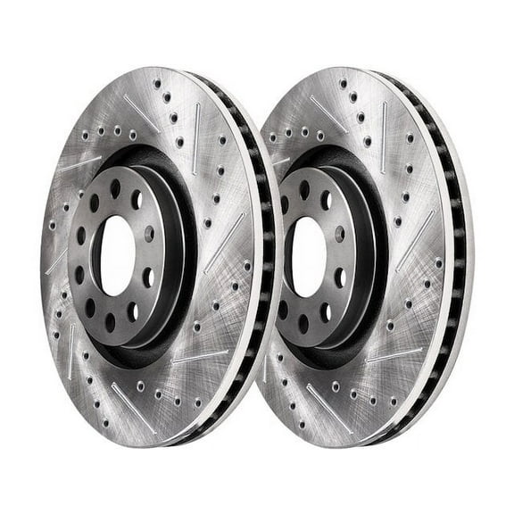 Front Brake Rotor Set - Compatible with 2011 - 2015 Volkswagen Jetta Naturally Aspirated 2012 2013 2014