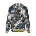 thumbnail image 3 of Uemuo Astronaut Soccer Field Pattern Women's Full Zip UPF 50+ Sun Protection Hoodie Jacket Long Sleeve Sun Shirt Hiking Outdoor Performance with Pockets-Medium, 3 of 9