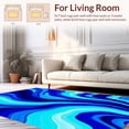 thumbnail image 2 of ODIKA 5'x7' Machine Washable Non-Slip Area Rug, Flowing Watercolor Abstract Waves Modern Contemporary Art Design High Traffic Rug, Blue, 493834, 2 of 7