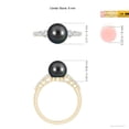 thumbnail image 5 of ANGARA Tahitian Cultured Pearl Ring with Graduated Diamonds in 14K Yellow Gold for Women | June Birthstone, Birthday, Anniversary, Jewelry Gift for Women | Pearl Ring, 5 of 8
