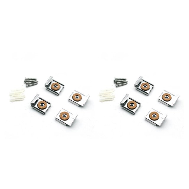 Riwesomey 1 Juego de Clips para espejo, estructura estable de Metal, Clip montado, accesorio de vidrio, accesorios para el hogar, colgador de espejos, Cilp Cilindro de acero inoxidable 2piezas Riwesomey CBP379922