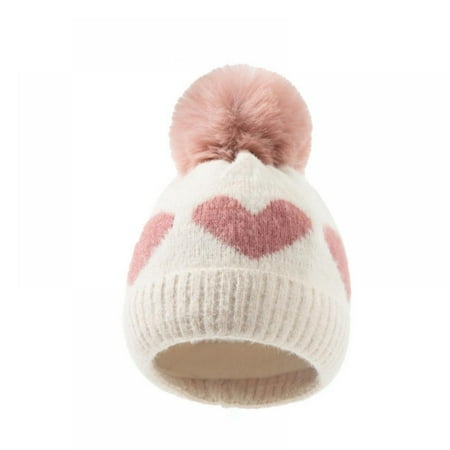 

Hat Scarf Set Pompom Cartoon Infant Baby Girl Boy Winter Hat For Kids Warm Knitted Children Boys Girls Beanie Caps
