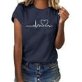 thumbnail image 2 of Unisex T-shirt Printed Pattern Casual Fashion Soild Color Short Sleeve Tops, 2 of 9