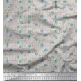 thumbnail image 1 of Soimoi Gray Georgette Viscose Fabric Dot & Freesia Floral Print Fabric by the Yard 42 Inch Wide, 1 of 3