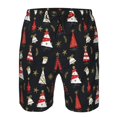 thumbnail image 3 of Honeii's Christmas Tree and Gold Socks Print Men's Casual Shorts with Drawstring，Swim Trunks Quick Dry Beach Shorts, 3 of 5