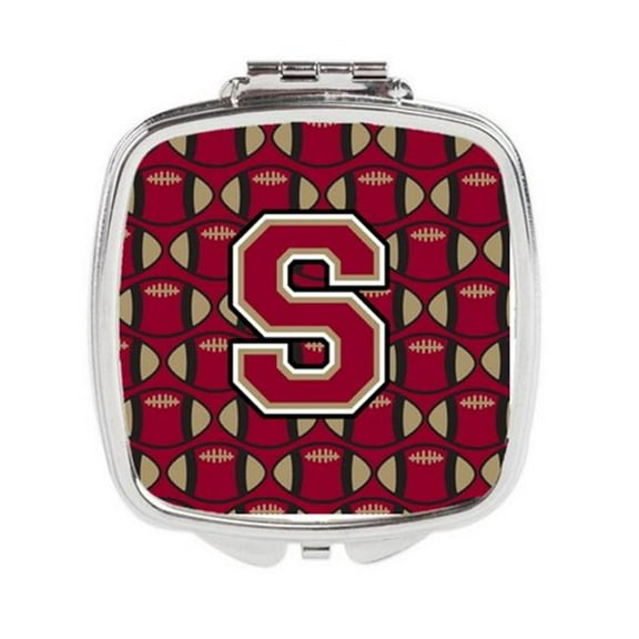Letter S Football Garnet & Gold Compact Mirror