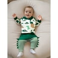 thumbnail image 5 of Jaweiwi Toddler Baby Boy Fall Outfits 3 6 12 18 24 Months 2T 3T Dinosaur Print Long Sleeve Hoodies + Elastic Waist Long Pants 2 Pcs Clothes Set, 5 of 9