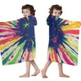 thumbnail image 4 of Colorful Paint Burst Pattern Hooded Bath Towel，50"x30" for Ages 3 To 12 Kids, Quick Dry Lightweight Soft Microfiber Hood Beach Towel Cover Up for Kids, 4 of 7