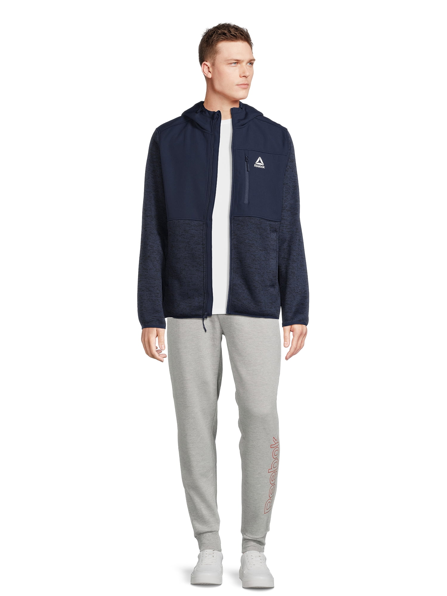 Reebok Delta Men's Hooded Sweater Fleece Jacket, Sizes M-2XL