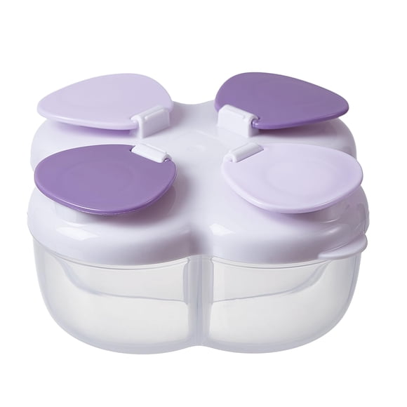 Dispensador de fórmula ZRHR de 4 compartimentos portátil violeta