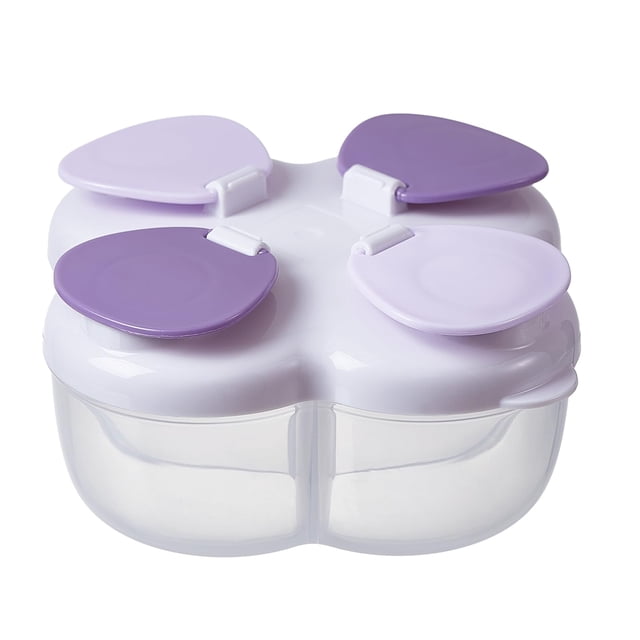 Dispensador de fórmula ZRHR de 4 compartimentos portátil violeta