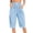 Light Blue, variant on MLCDZ Womens Long Shorts Below The Knee Elastic High Waisted Pleated Casual Summer Loose Fit Shorts with Pockets Beach Vacation Travel Short Pants