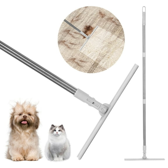 King Finger Pet Hair Remover Carpet Rake with 180 Degree Rotating Scraper