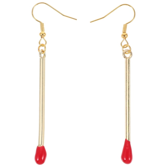 1 par de pendientes de cerillas, pendientes elegantes, colgantes de fósforos