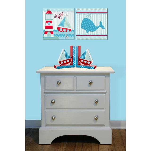 Ahoy! Nautical Themed Sailboat Bookends