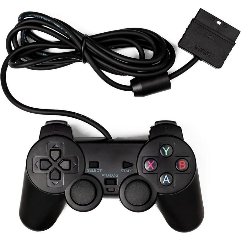 2Pcs Set PS2 controller Dual-Vibration Joystick Gamepad Wired Game Control  For PS2 1 Console Video Game