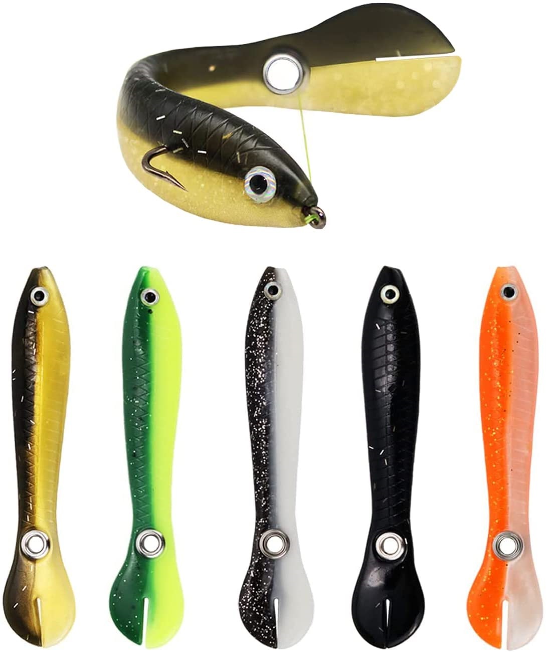 5pcs Soft Bionic Fishing Lure, Soft Plastic Fishing Lures, Bass Fishing