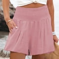thumbnail image 2 of Pantalones Cortos Fruncidos,Pantalones Cortos De Verano para Mujer Pantalones Cortos Casuales Elegantes Pantalones Cortos De Cintura Elástica para Mujer Altamente Versátiles, 2 of 6