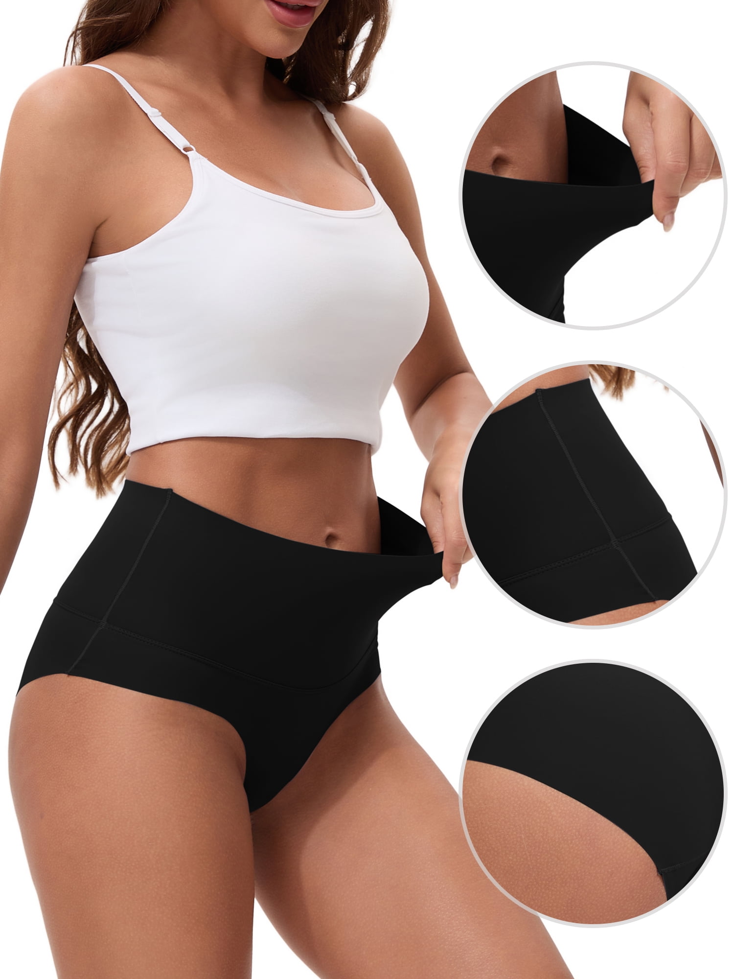 Unique Bargains Women's High Waist Tummy Control Full Coverage Briefs XL Black